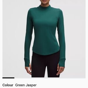 lululemon Rulu Running Green Jasper Long Sleeve Top